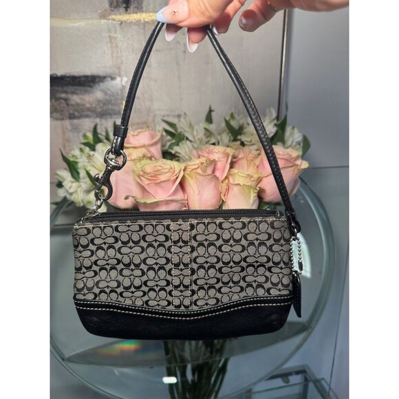 Coach Signature Mini C Crossbody & Wristlet Set - Black/Grey - Picture 4 of 9